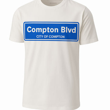 Compton Blvd white T-shirt