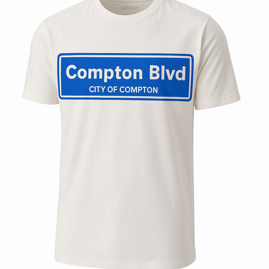 Compton Blvd white T-shirt